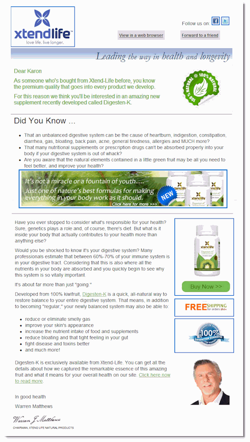 Email portfolio sample