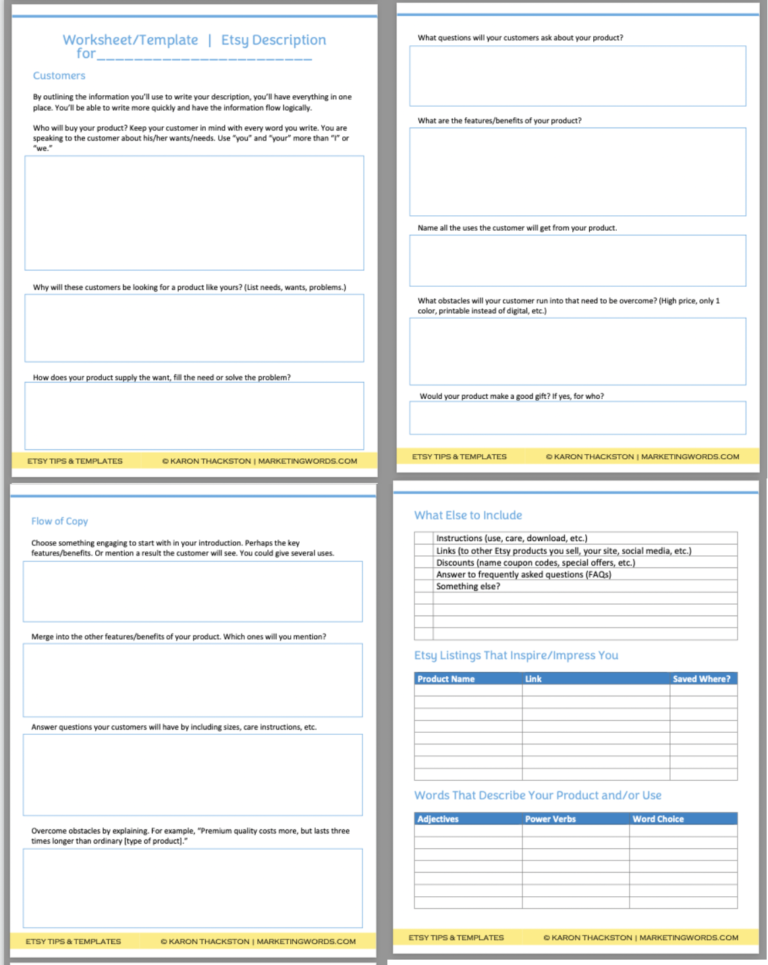 Etsy Description Templates & Copywriting Tips